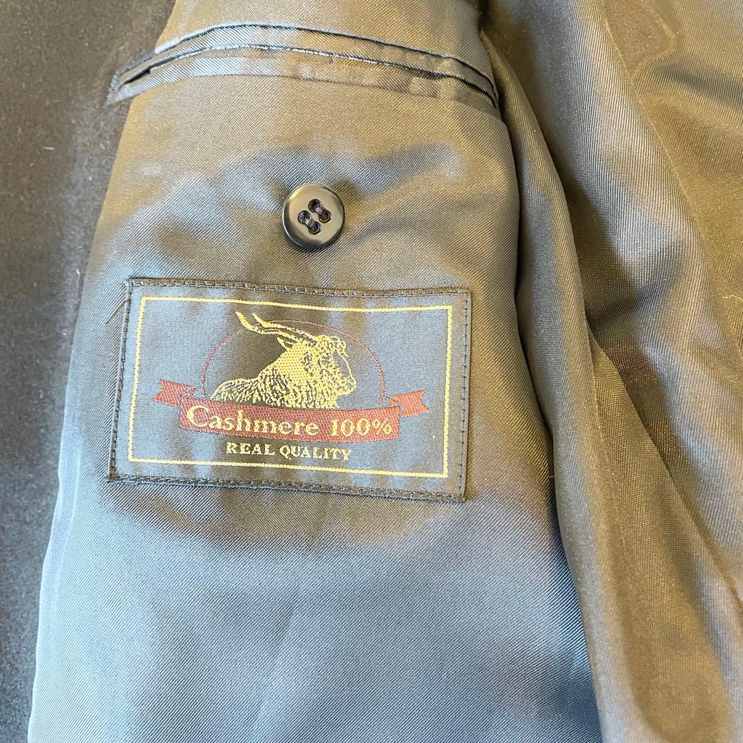 美品✨カシミヤ100％ ロングコート チェスターコート 比翼 ブラック 日本製