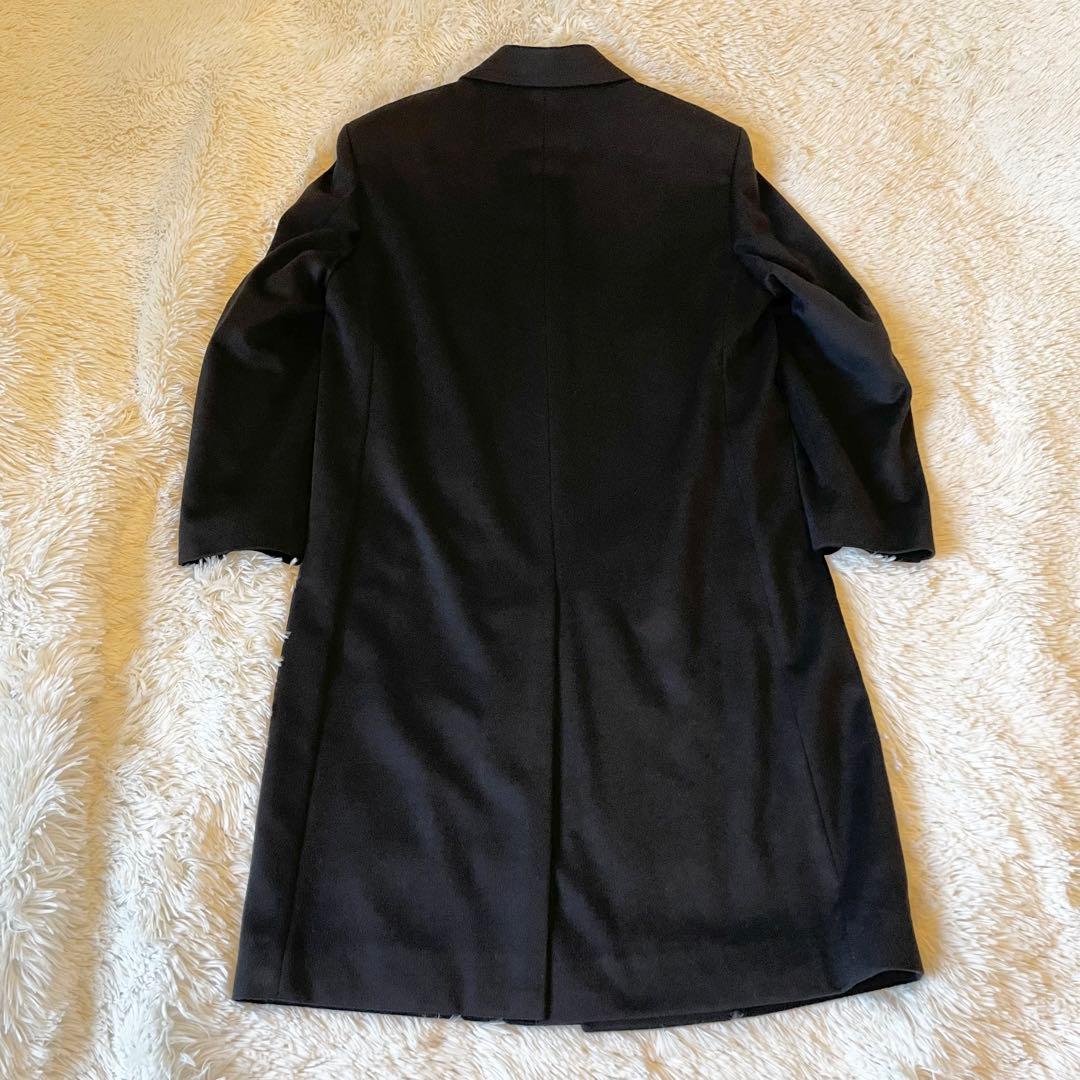 美品✨カシミヤ100％ ロングコート チェスターコート 比翼 ブラック 日本製