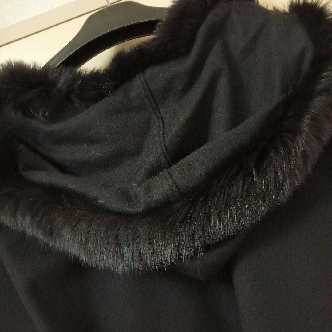 カシミヤ 100％ フォックス ケープ ポンチョ マント 美品 大きいサイズOK