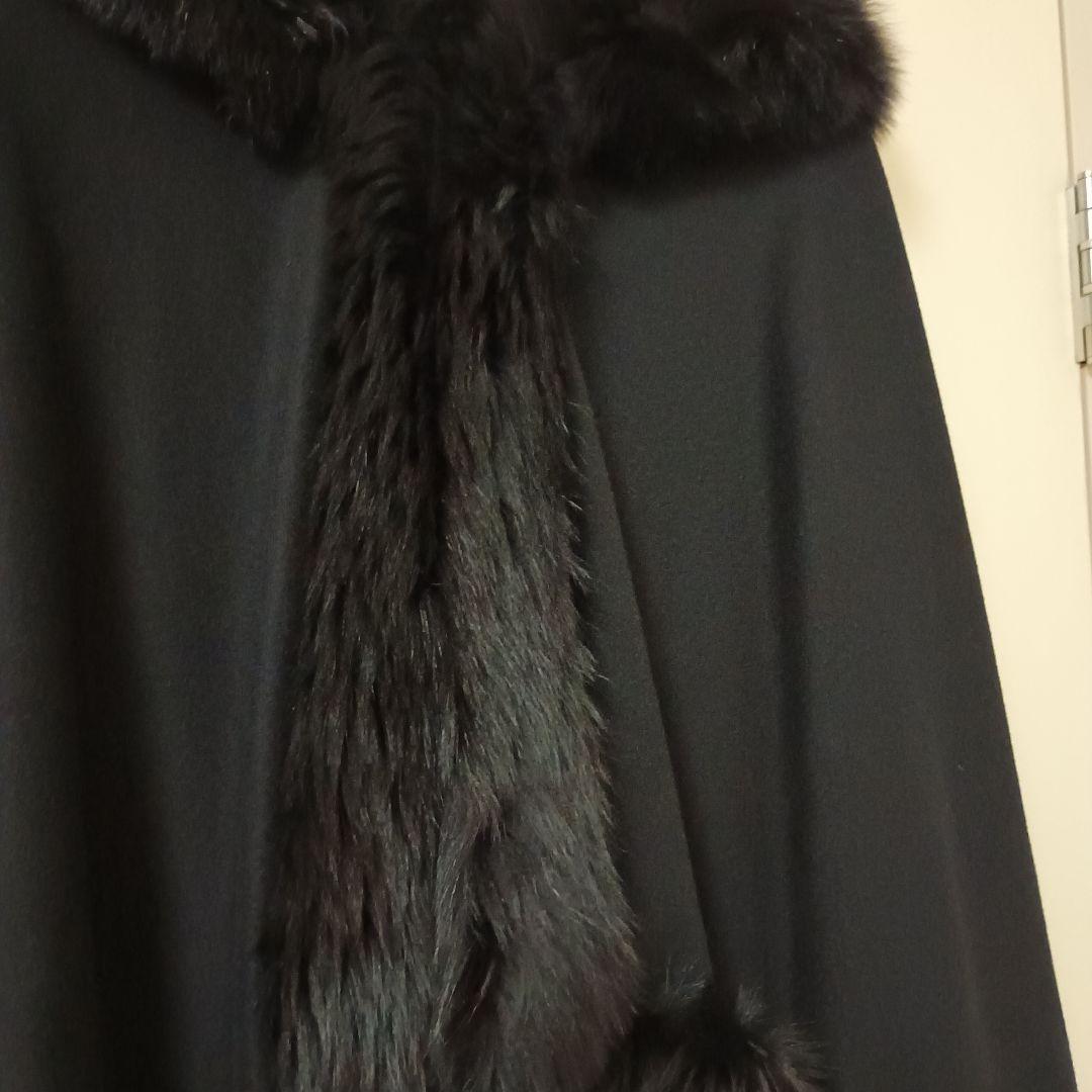 カシミヤ 100％ フォックス ケープ ポンチョ マント 美品 大きいサイズOK