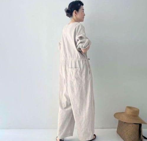 UpcycleLino バルーンスリーブサロペット nest Robe