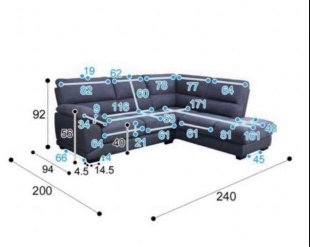 パンダ⭐︎コーナーソファ L型