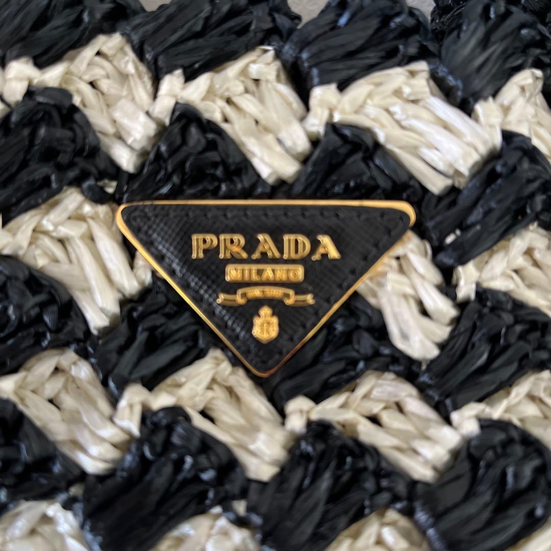 PRADA プラダ ラフィア クロケット カナパ トートバッグ
