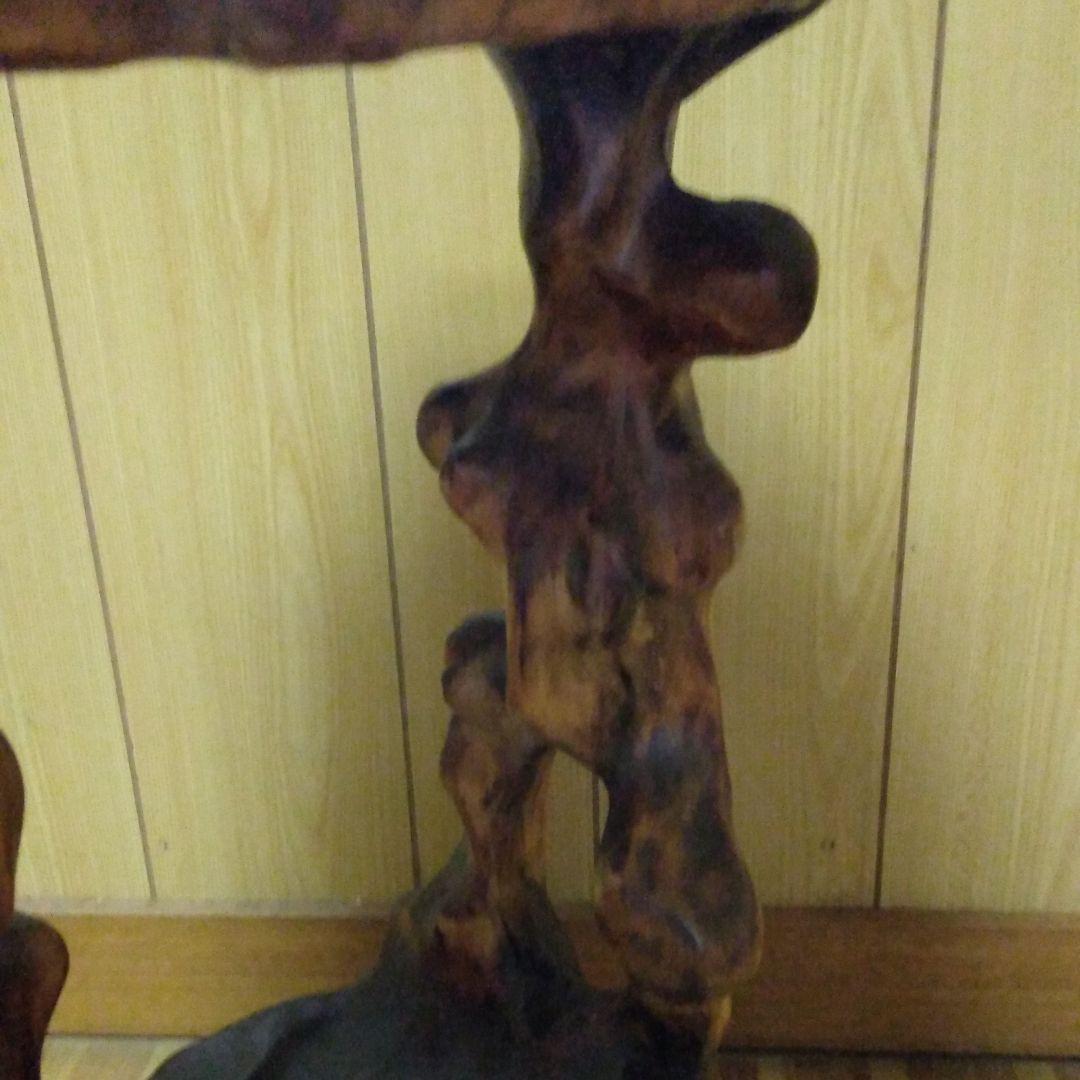 アンティーク テーブル 置き台 置物 木彫り