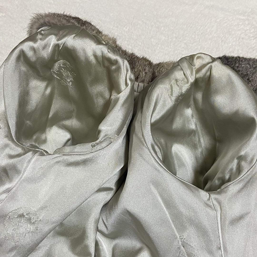 本毛皮 ラビットファー コート サイズL相当 毛並み◎