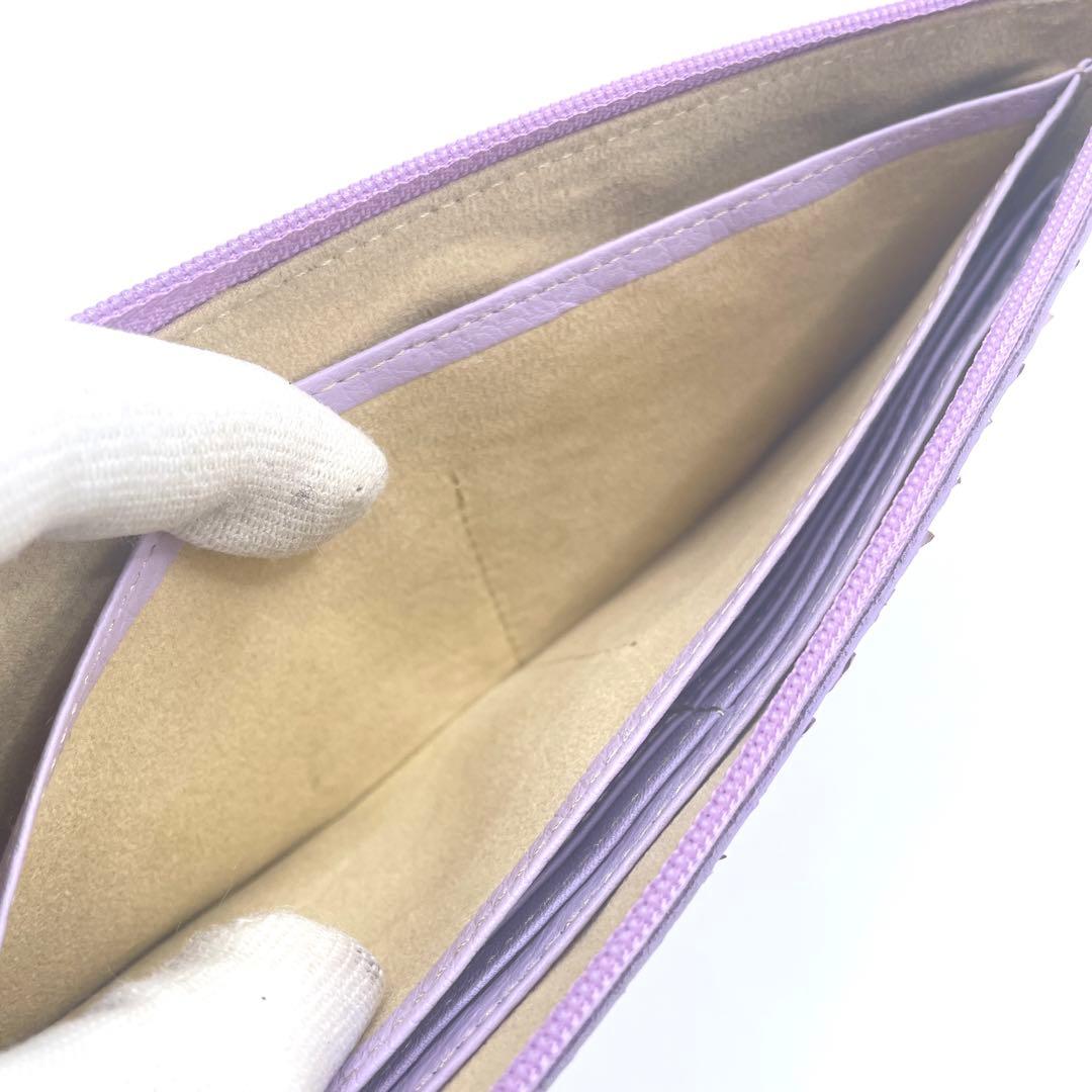 未使用✨ アタオ　リモ　ダイヤモンドパイソン　長財布　L字ファスナー　パープル