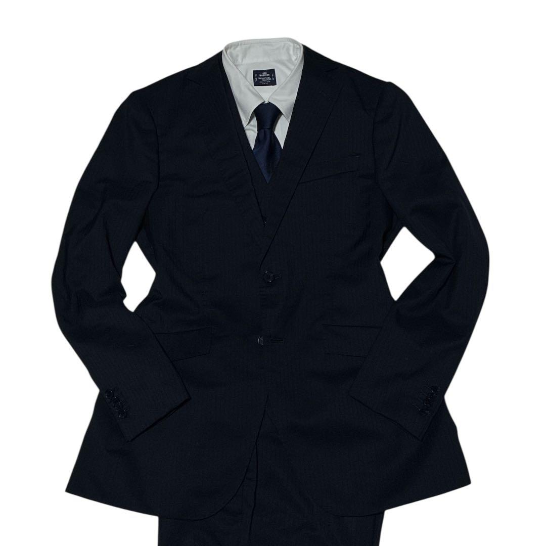 ORIHICA 3ピース リバーシブルベスト スーツ ネイビー A6