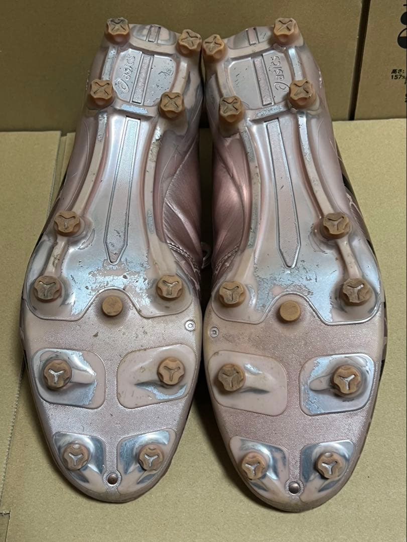 アシックス メナス3L.E 28.5cm ラグビースパイク ピンクゴールド