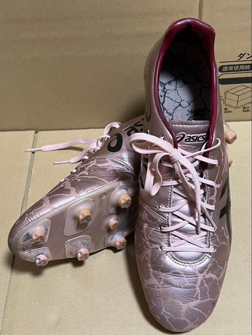 アシックス メナス3L.E 28.5cm ラグビースパイク ピンクゴールド