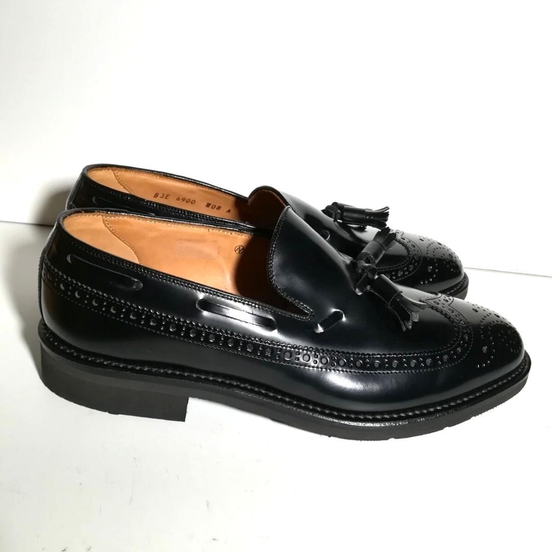 d0393 新品同様・試着程度 リーガル ウイングタッセルローファー 26 黒