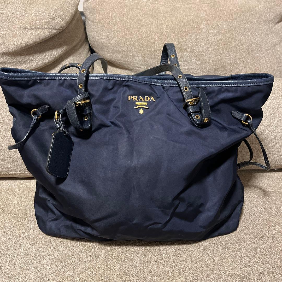 ハ*ム様 PRADA ネイビー トートバッグ　ナイロン
