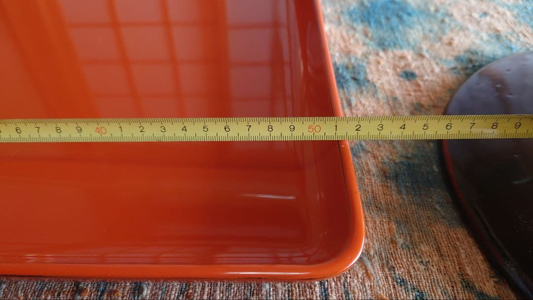 輪島塗洗朱面取研出運び盆一組