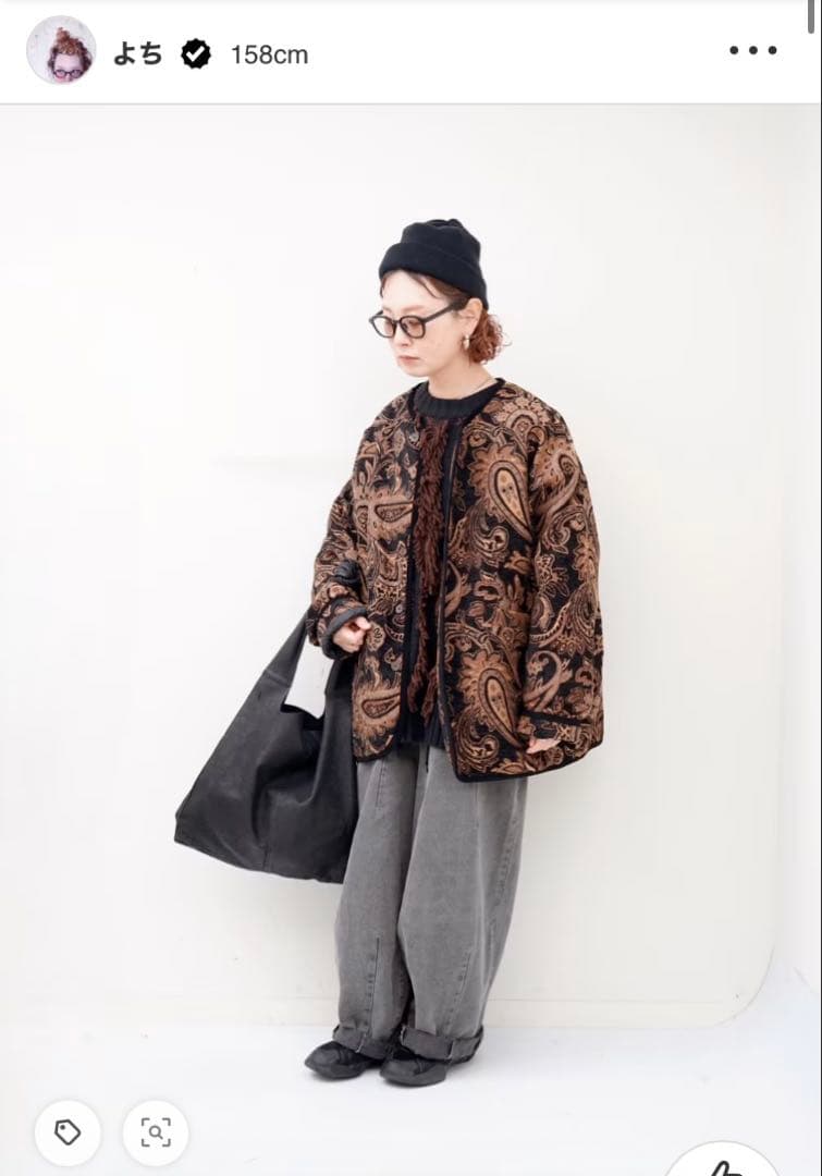 アンティカ antiqua／配色パイピングペイズリー柄ジャケット