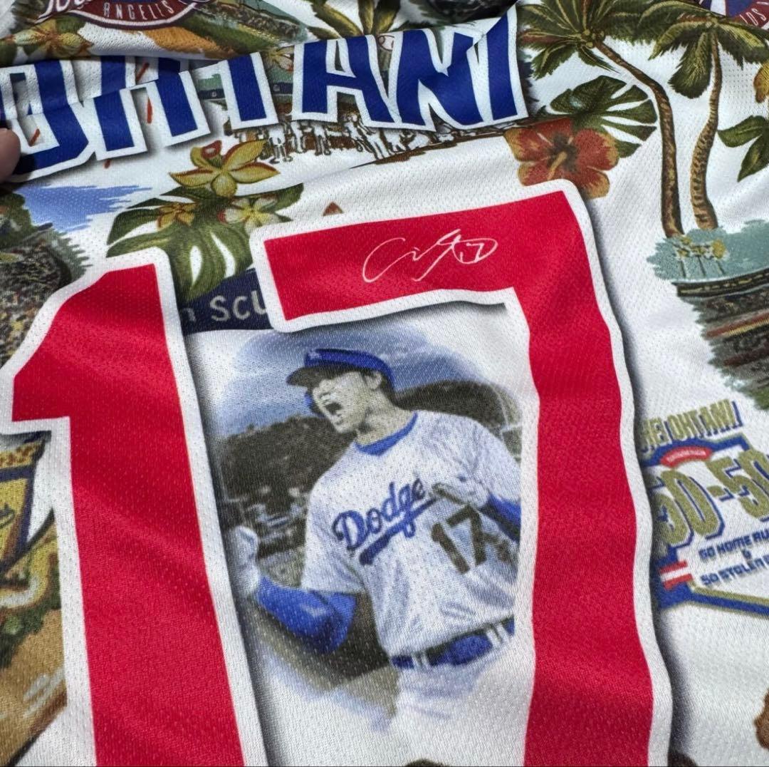 ラスト一点！⭐️期間限定価格⭐️大谷翔平 サインアロハユニフォーム50/50CLUB