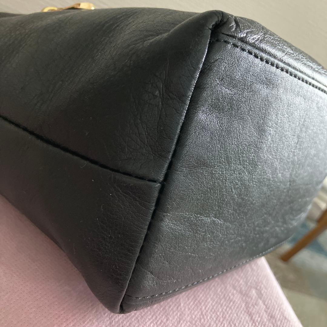 ラシット ソフトレザーショルダーバッグ　2way ブラック