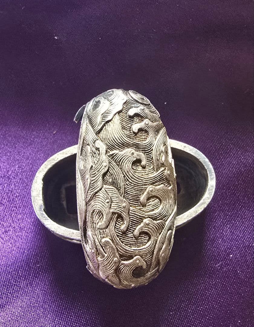 時代 拵金具一作 銀地 4点 刀装具