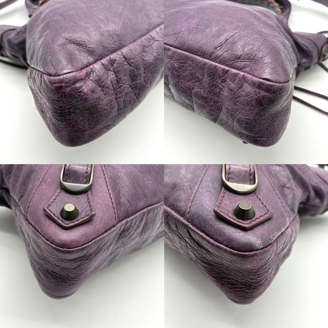 希少 BALENCIAGA ザ・ファースト 2way ハンドバッグ パープル