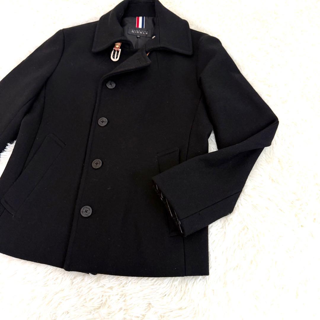 ムッシュニコル Pコート サイズ50 上質 ウール90% ネイビー