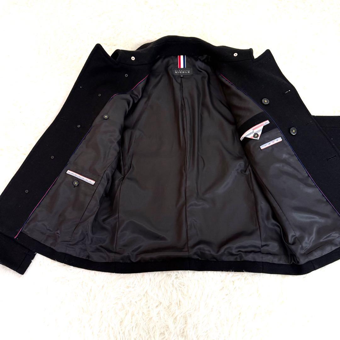 ムッシュニコル Pコート サイズ50 上質 ウール90% ネイビー