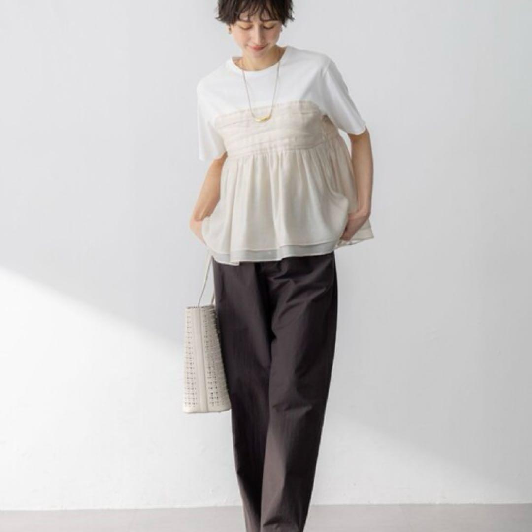 ひー様　試着のみ　2025 23区　46 オーガンジービスチェコンビ カットソー