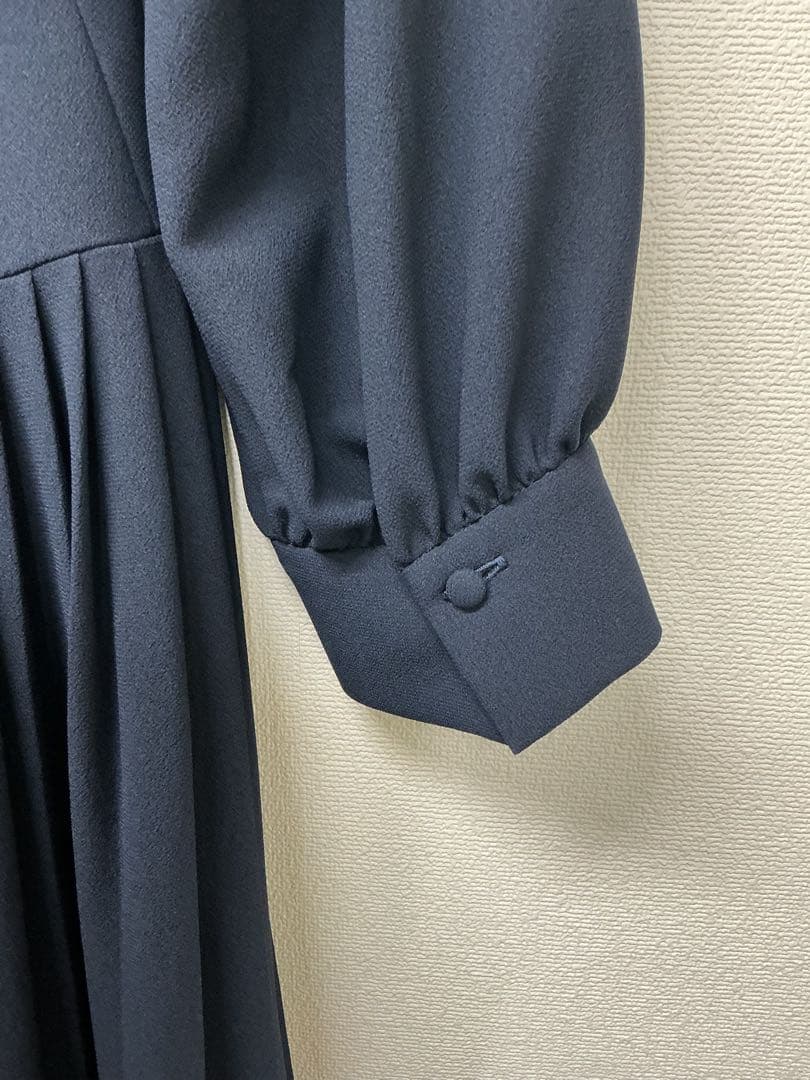 ANAYIアナイ クレープジョーゼットプリーツワンピース