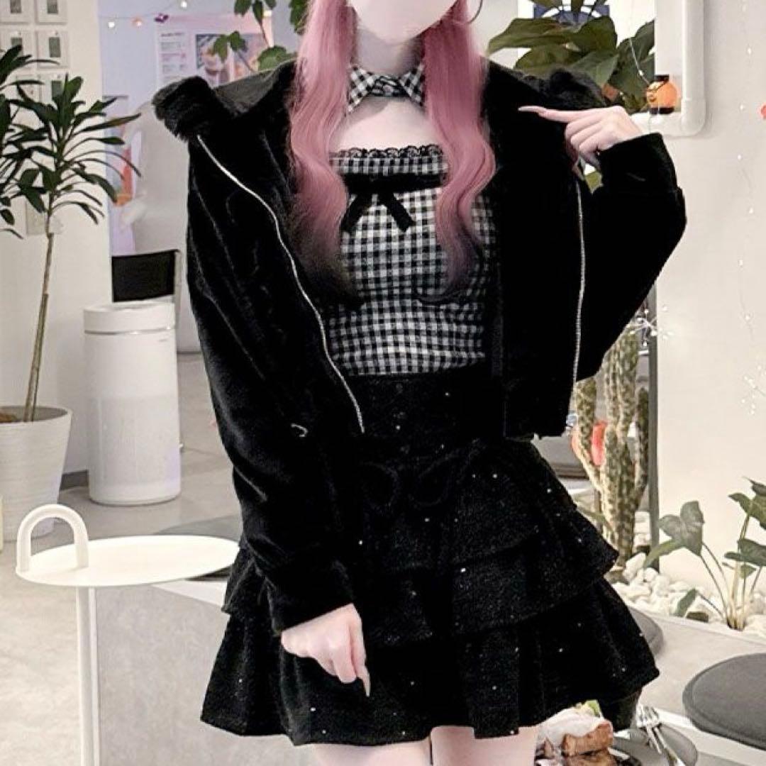 ハニーミュウ イモちゃん ツイードティアードフリルスカート