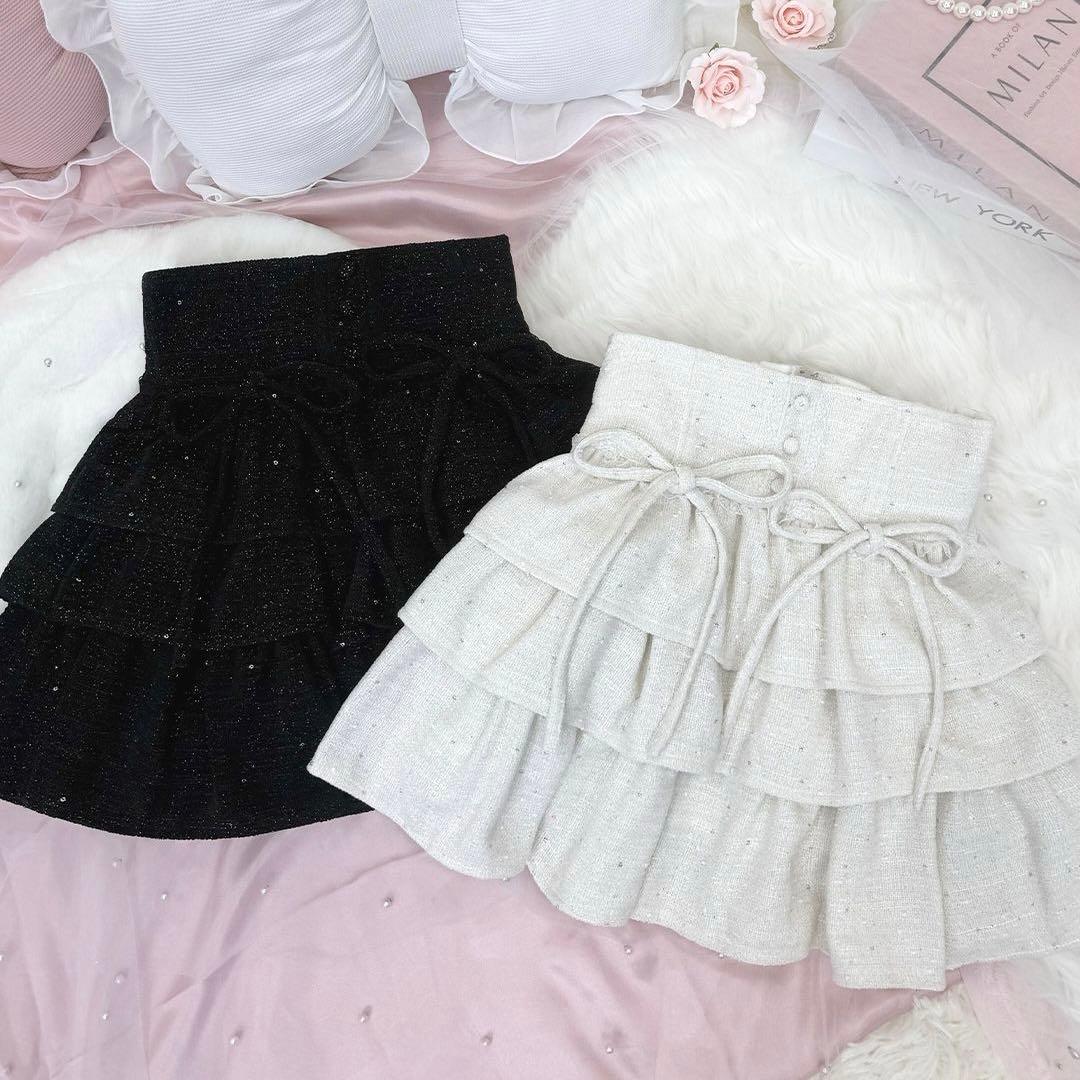 ハニーミュウ イモちゃん ツイードティアードフリルスカート