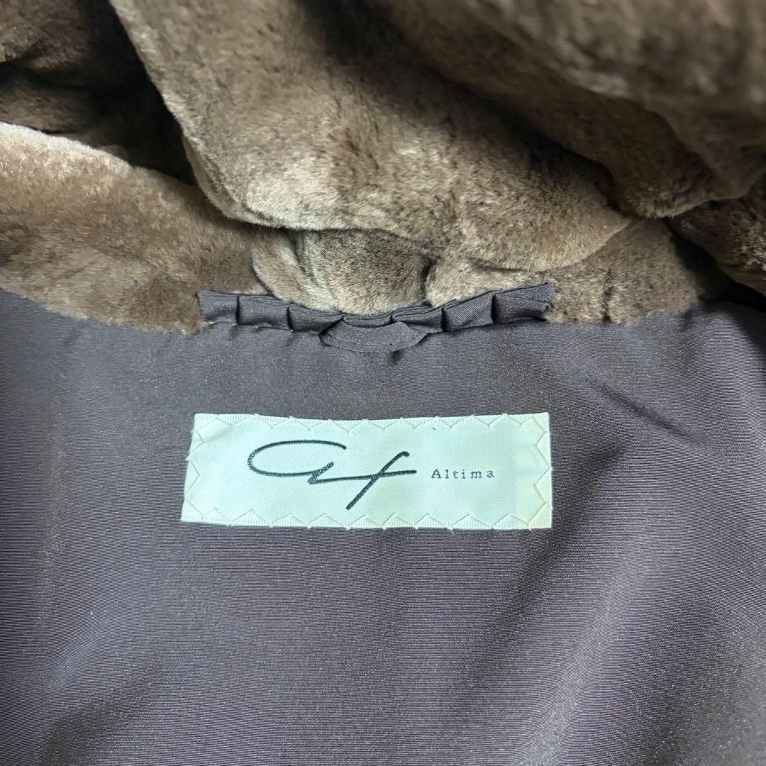 シェアードミンク フード付き　ロングコート　Altima