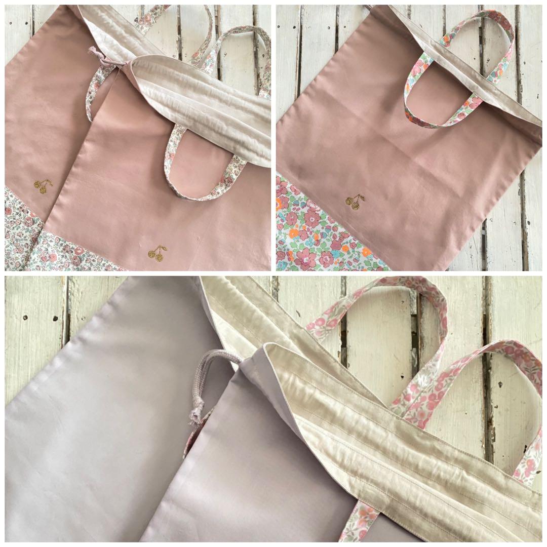 a様⭐︎リバティプリント使用×さくらんぼワッペンレッスンバッグ他オーダー