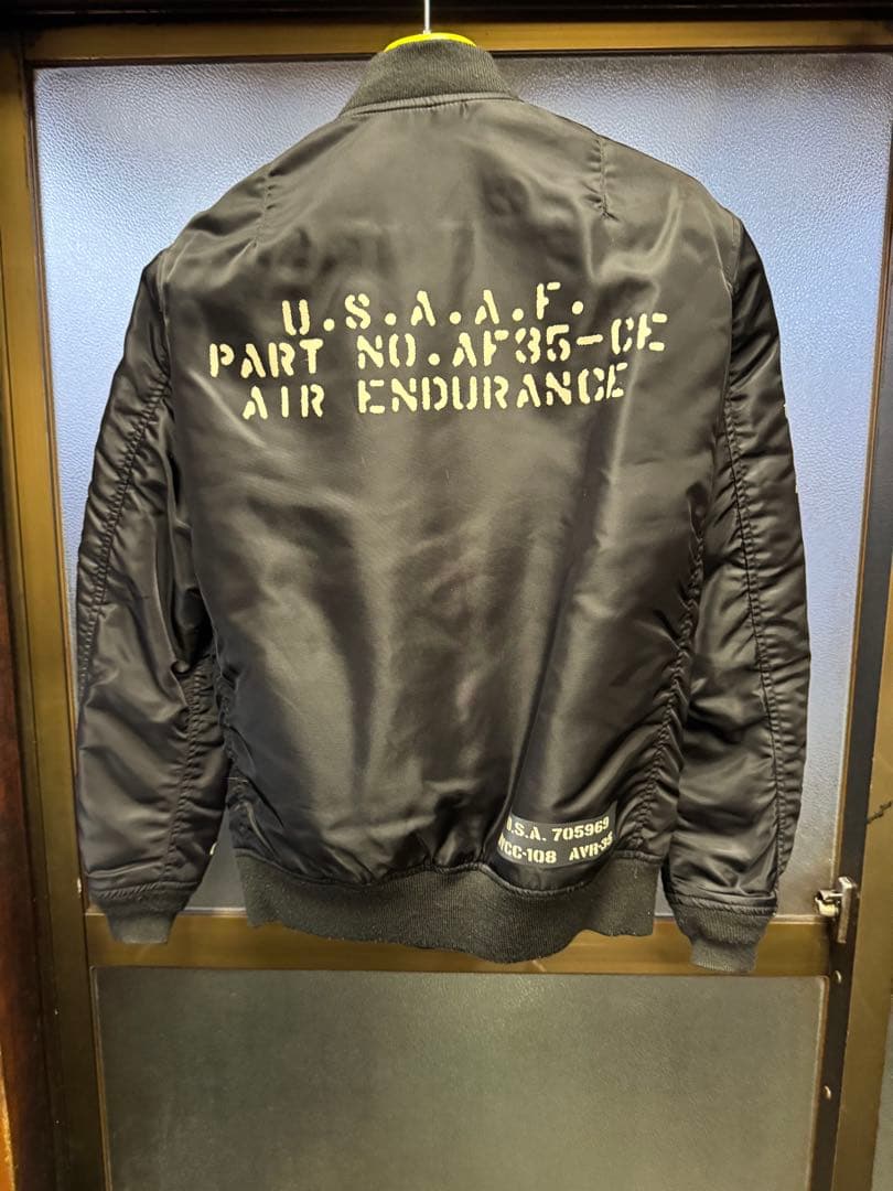 AVIREX MA-1フライトジャケット ブラック U.S.A.A.F.