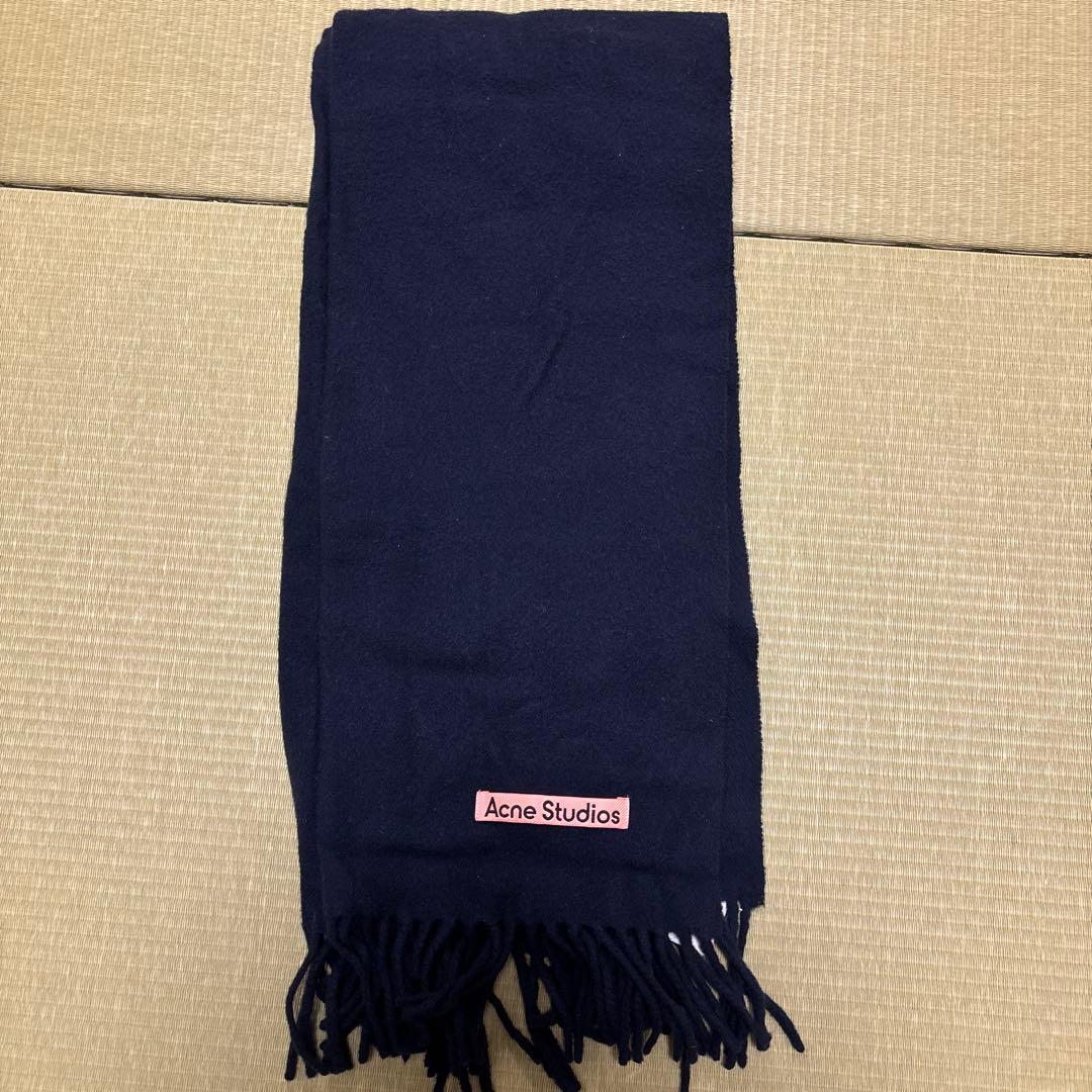 Acne Studios ネイビー マフラー 200 x 45 cm