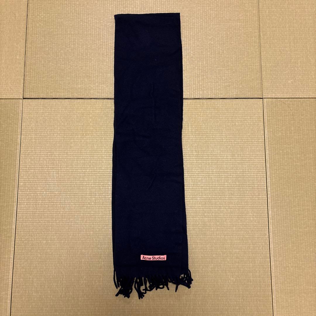 Acne Studios ネイビー マフラー 200 x 45 cm