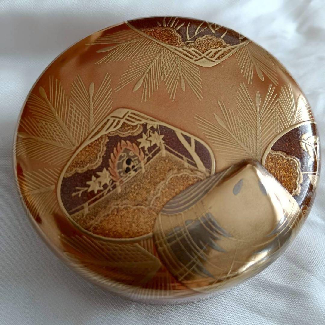 輪島塗 一后一兆 作 人間国宝 金蒔絵棗 共箱 仕覆付 茶道具