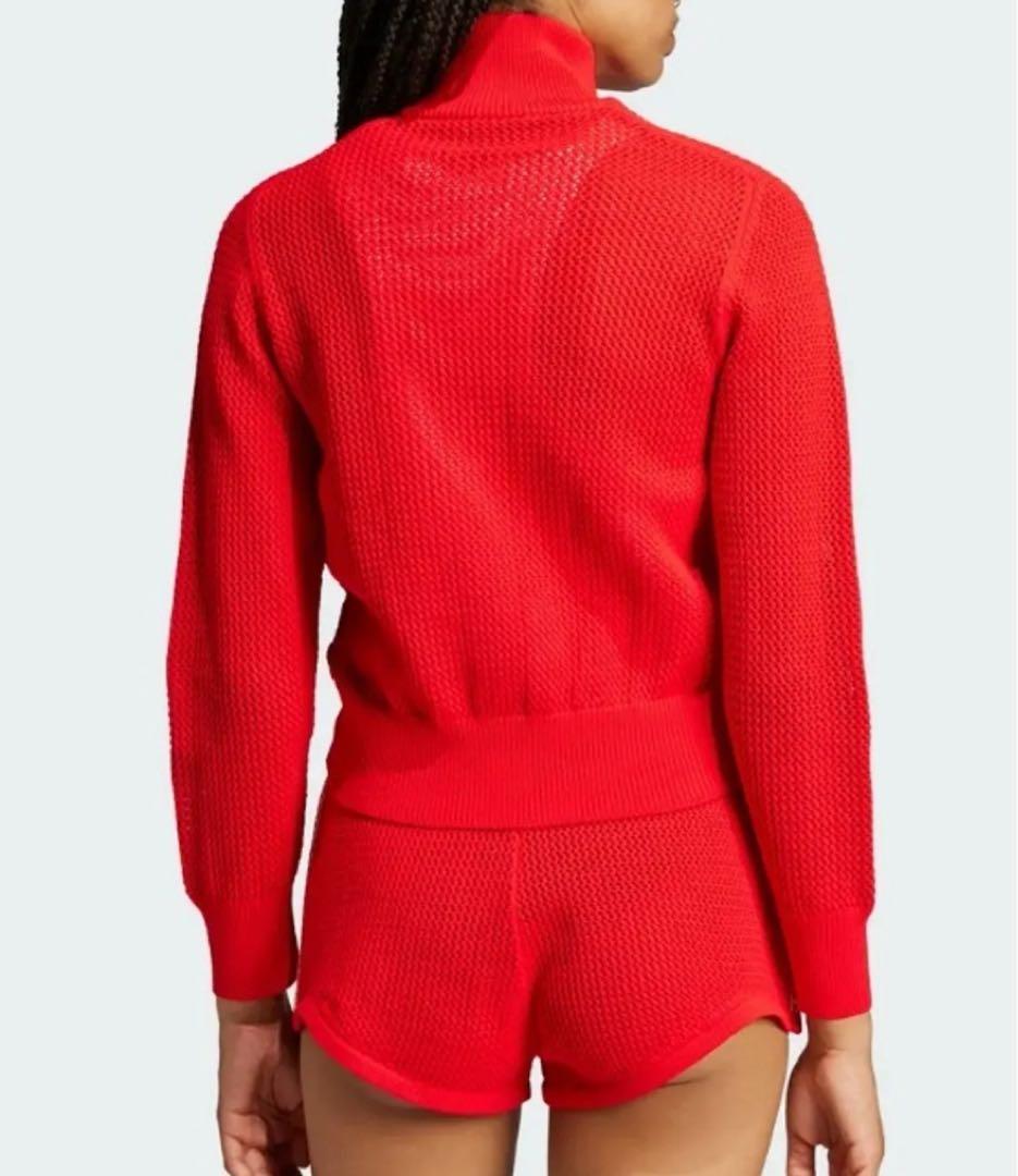 韓国 adidas クロシェ トラックトップ パーカー ジャージ　赤