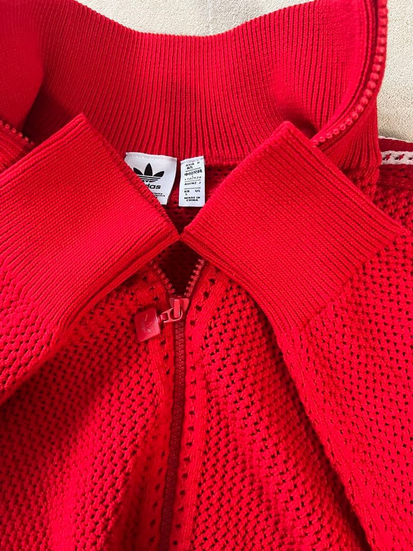 韓国 adidas クロシェ トラックトップ パーカー ジャージ　赤