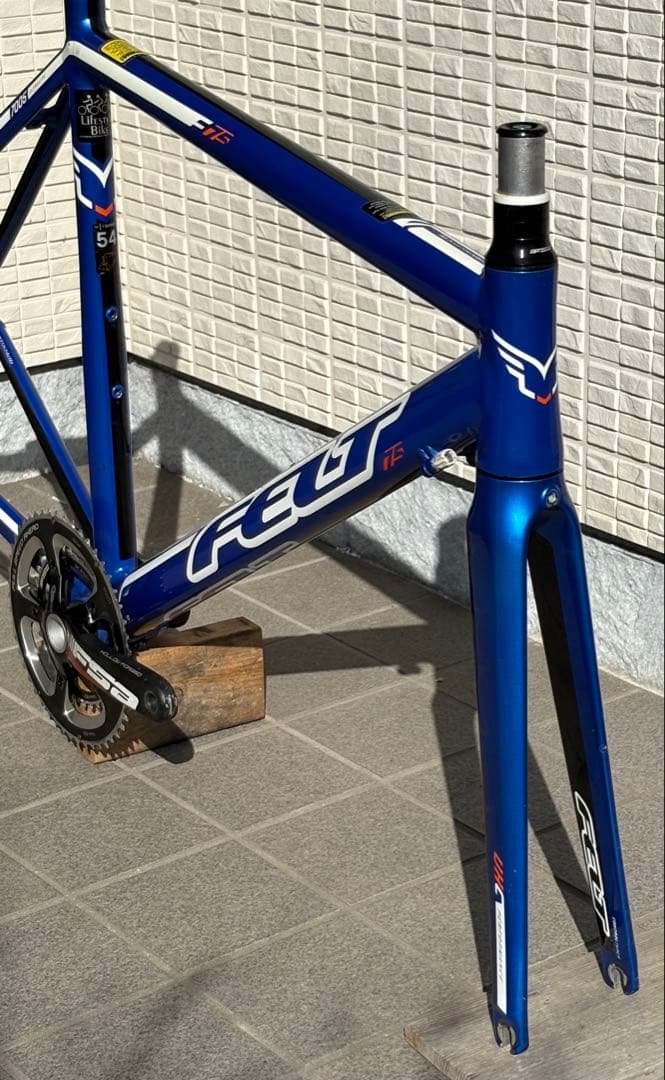 クランク付き　FELT ロードバイクフレーム 54cm 青