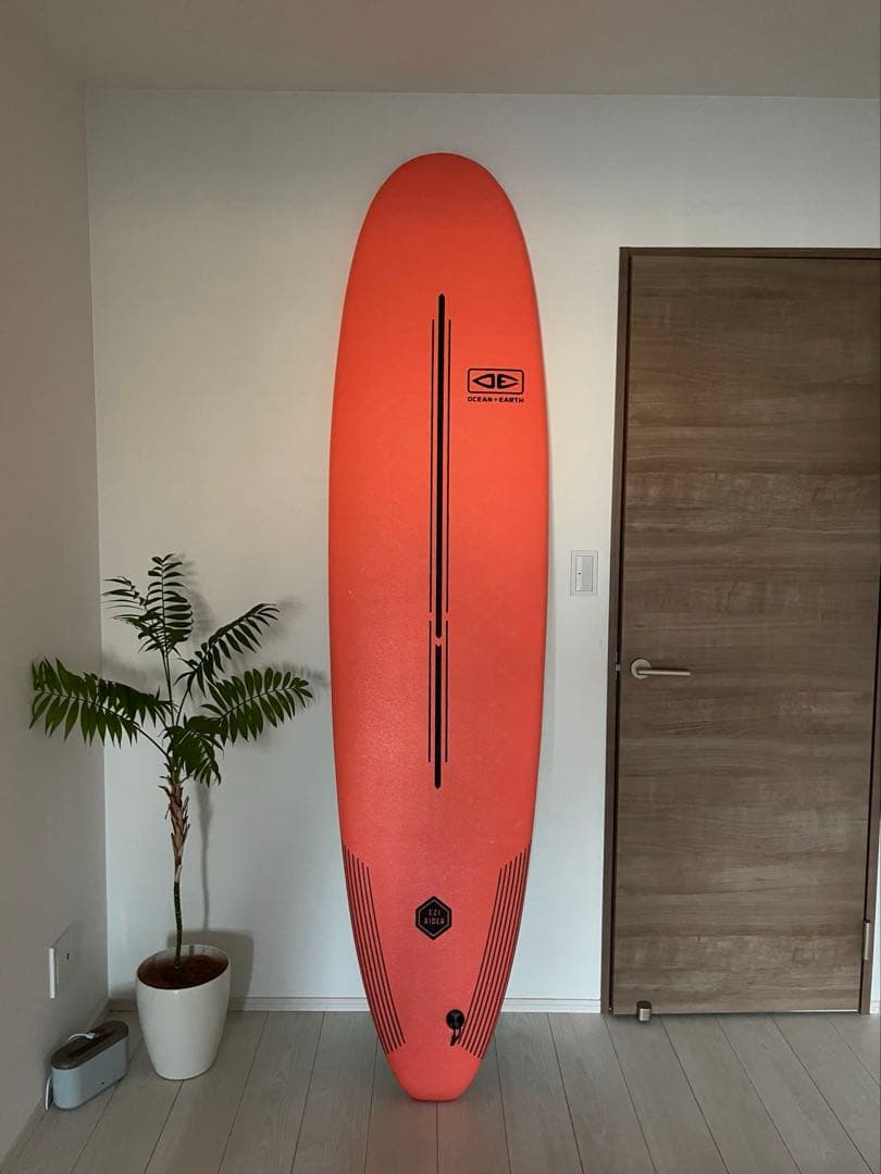 サーモンピンク ブルー サーフボード ロングボード