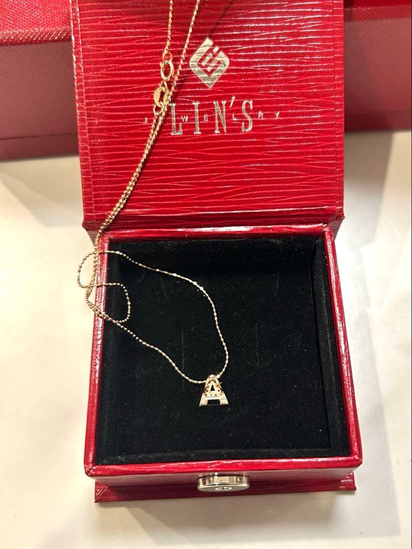 LIN'S ピンクゴールド 14金 ダイヤモンド ネックレス