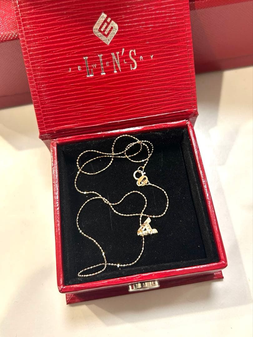 LIN'S ピンクゴールド 14金 ダイヤモンド ネックレス