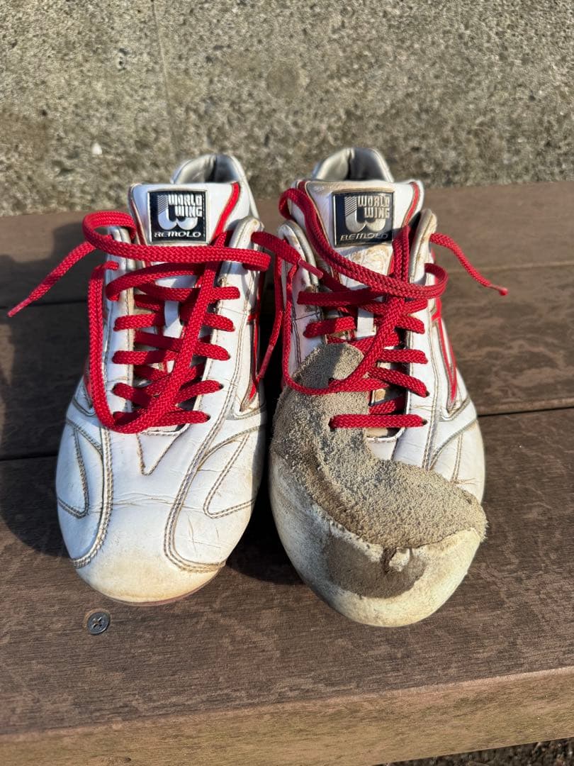 ビモロスパイク　ローカット　野球　白×赤　26.5cm