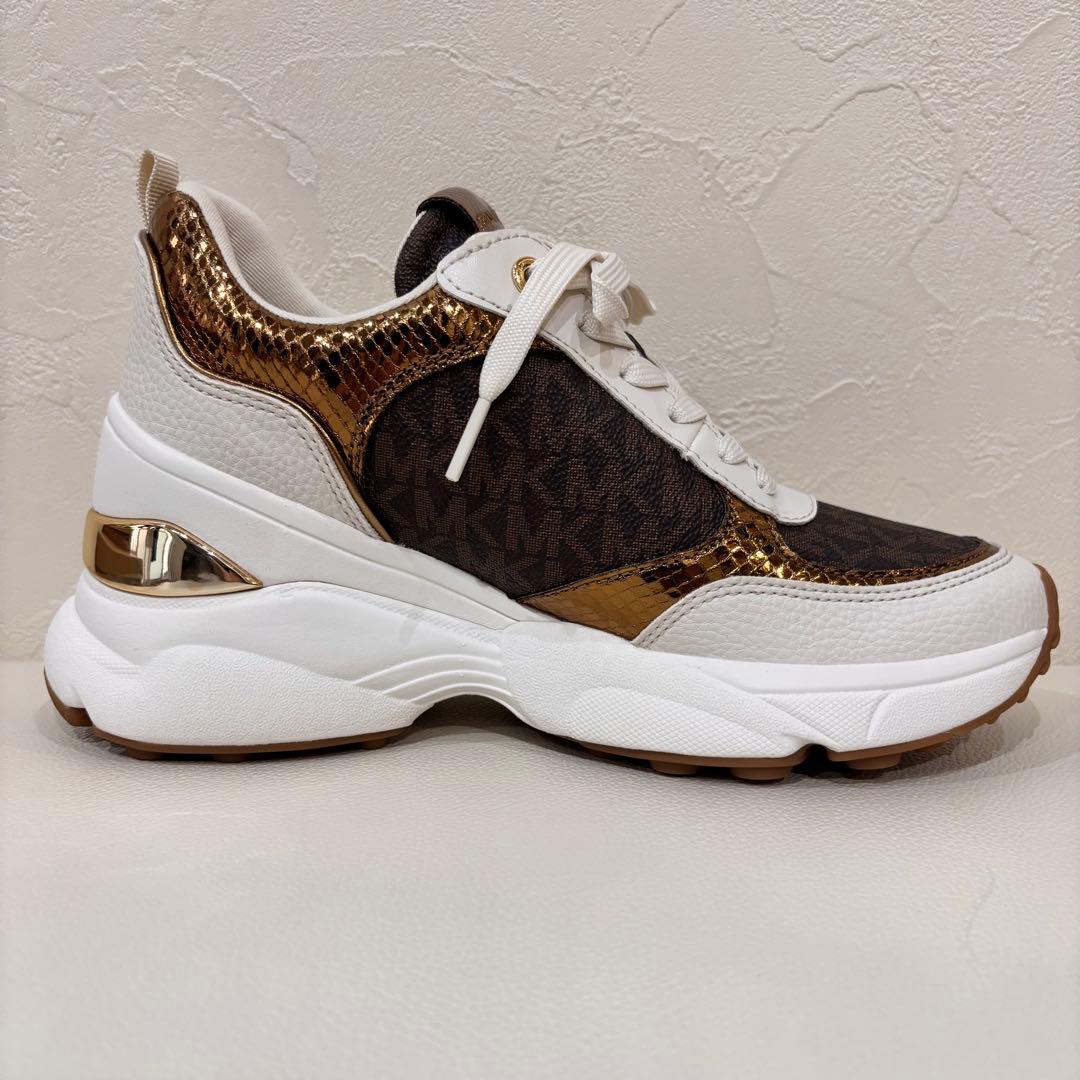 新品【MICHAEL KORS】マイケルコース　メタリック　エンボス　スニーカー