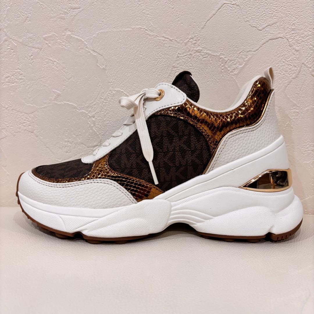 新品【MICHAEL KORS】マイケルコース　メタリック　エンボス　スニーカー