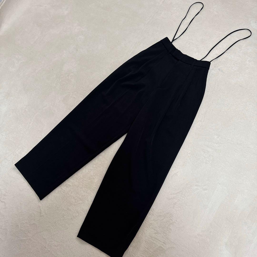 24SS イエナ サスペンダーツイルパンツ オールインワン XS ブラック 34