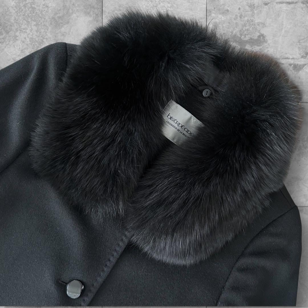 【カシミヤ100%】bistrot cinq ロングコート ファー 2way L