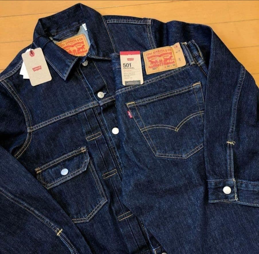 リーバイス 2ND トラッカーJKT S 501 セットアップ 濃紺 W32