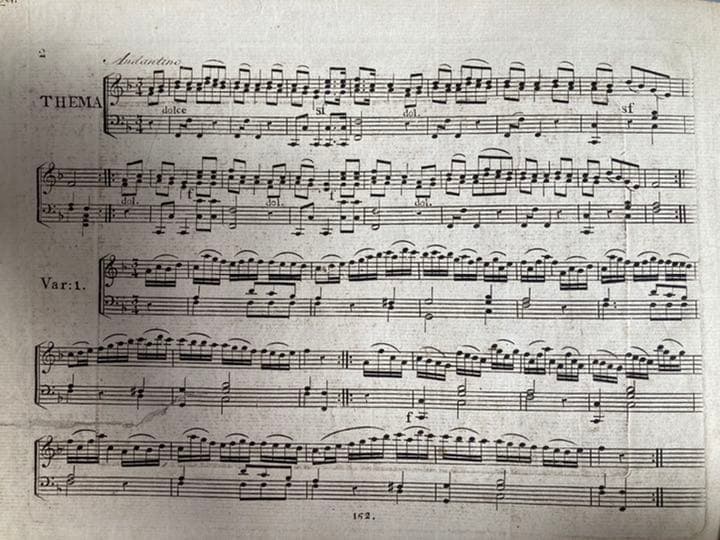 ヴァンハル：ピアノのための主題と変奏曲Weinmann XV:F5