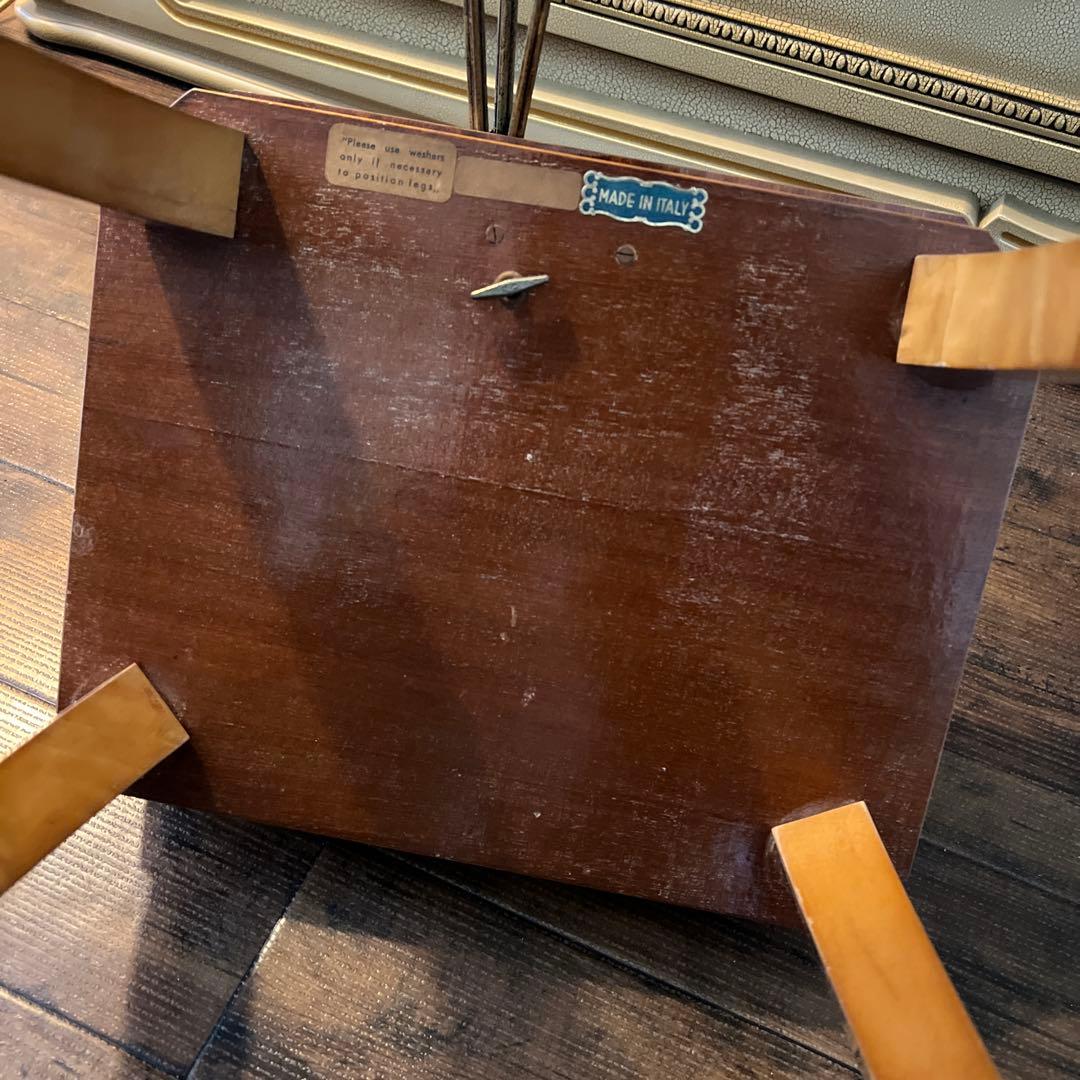 k116r118 イタリア製 象嵌細工サイドテーブル 収納付き クラシカル家具