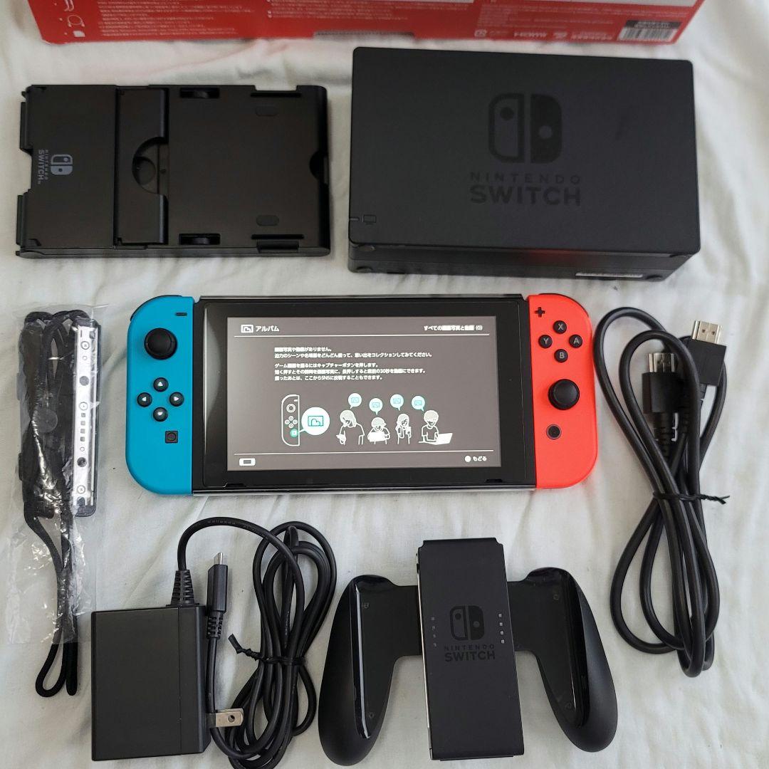 【完品】Nintendo Switch 青/赤 Joy-Con 本体+用品まとめ