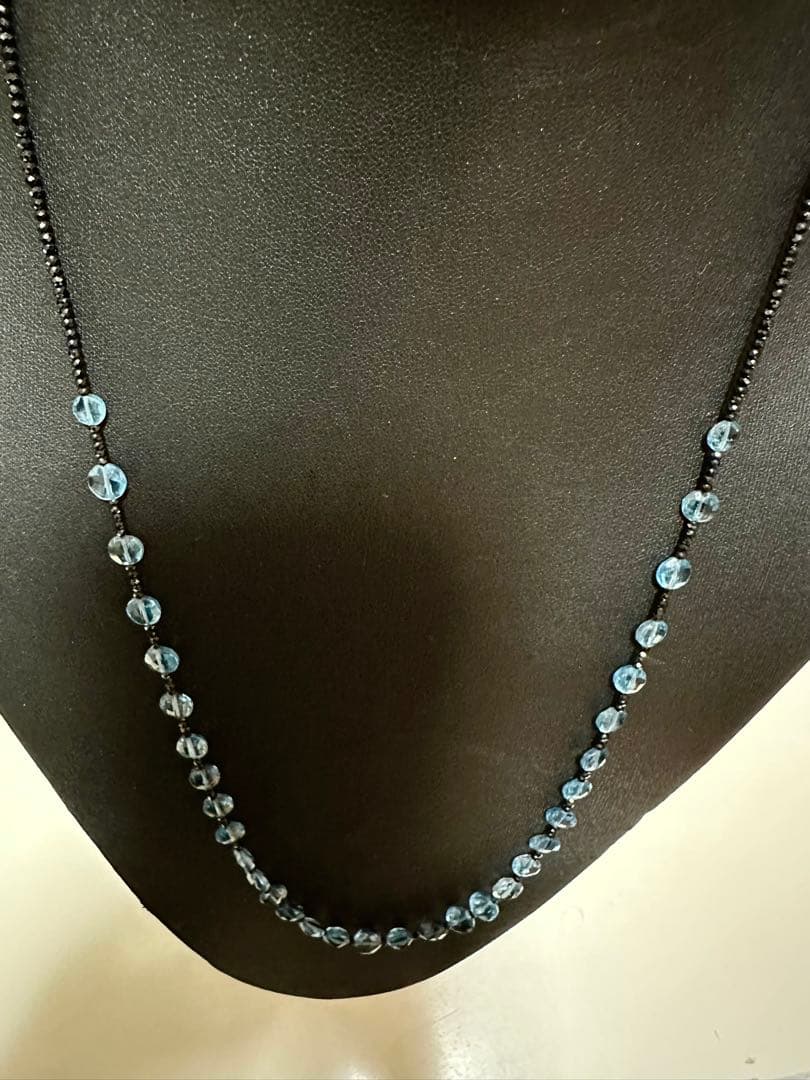 GSTVロンドンブルートパーズ&ブラックスピネルネックレス新品未使用品
