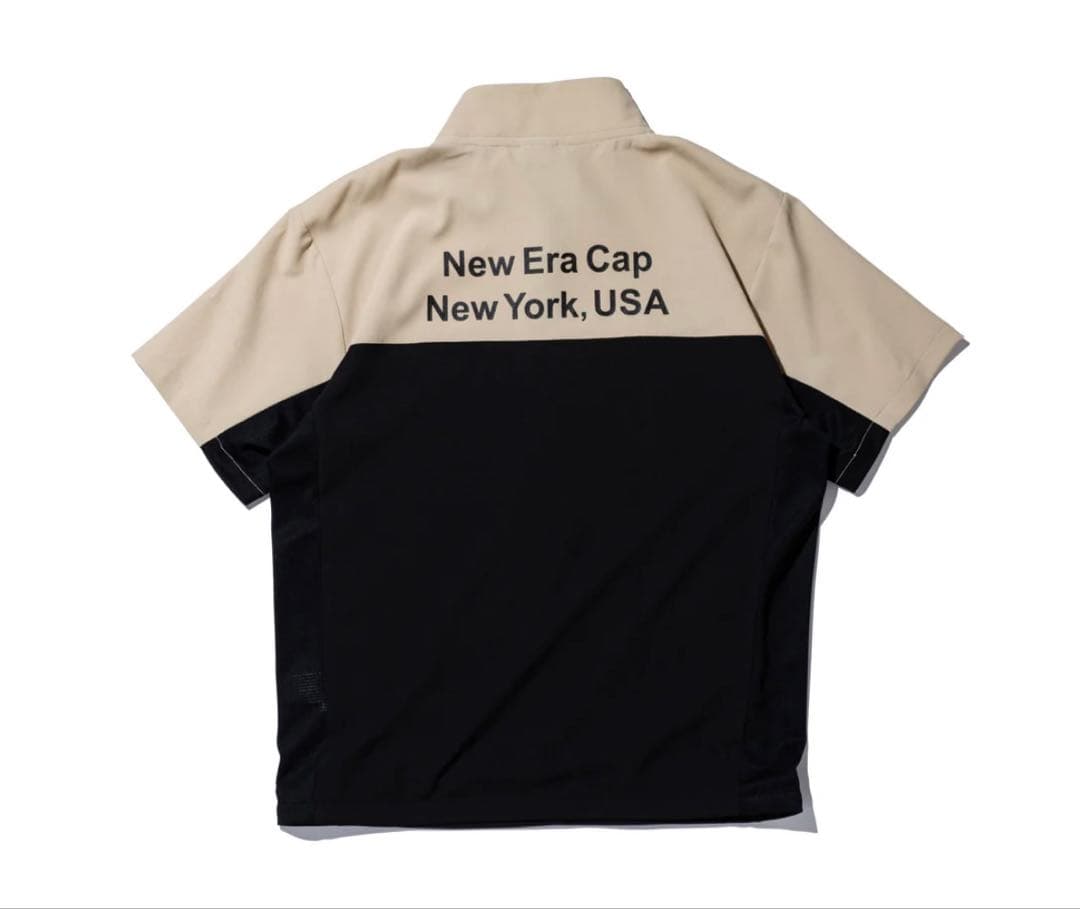 半袖 クロスウェア ジャケット スクエアニューエラ ベージュブラック ゴルフ